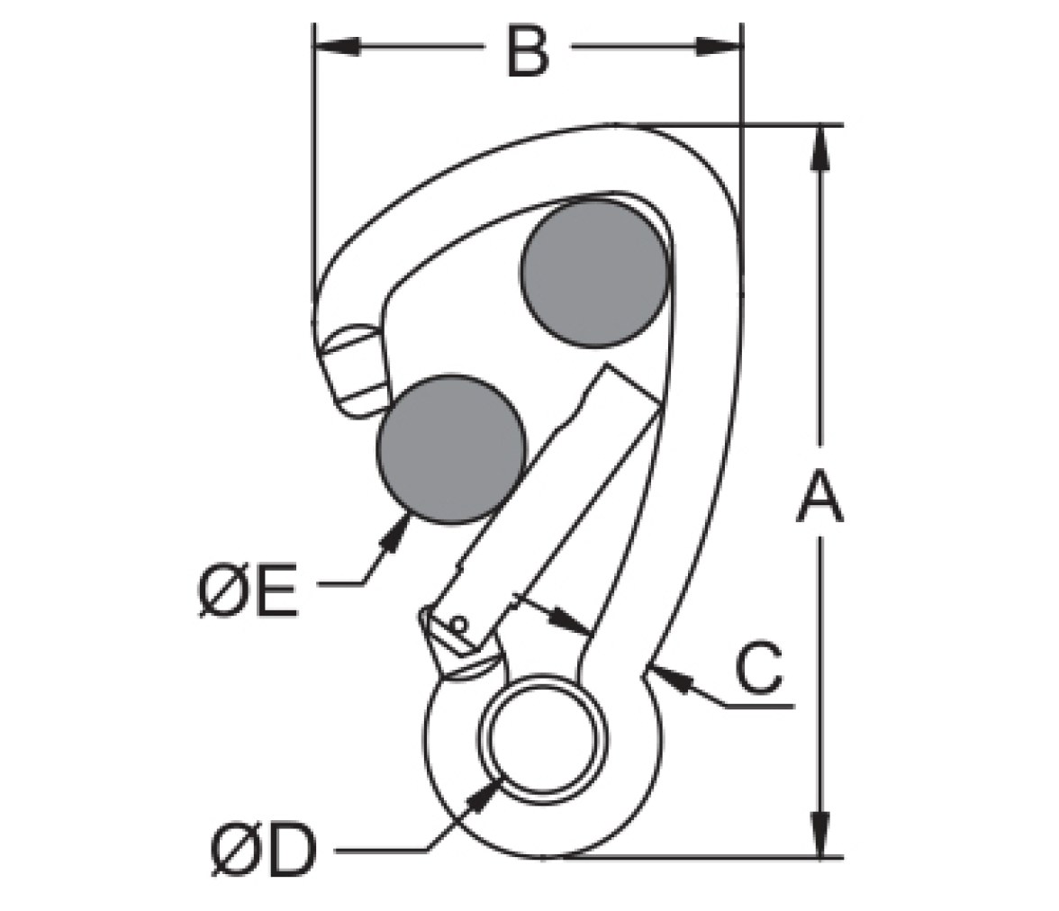 Kong stainless steel carabiner asymmetric and eye