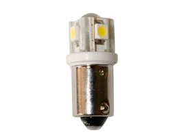 Bulb 12V, LED, BA9S, cool white - 4SMDs+1LED