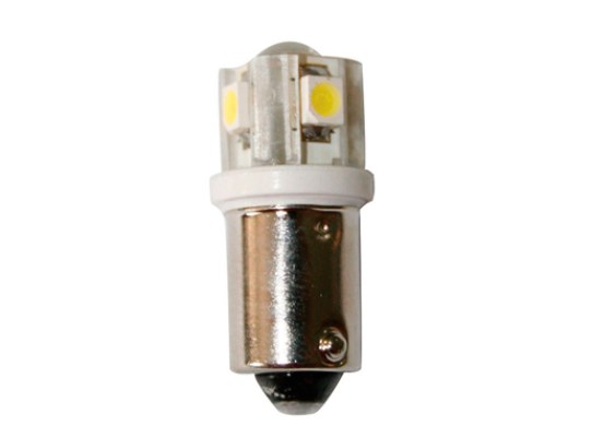 Bulb 12V, LED, BA9S, cool white - 4SMDs+1LED
