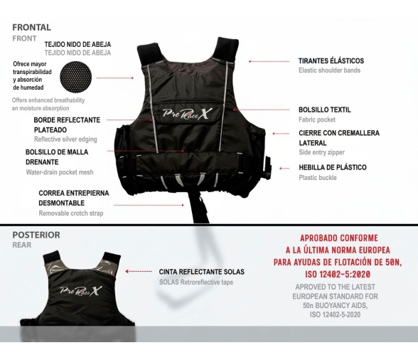 Lalizas Chaleco Salvavidas Pro Race X 50N