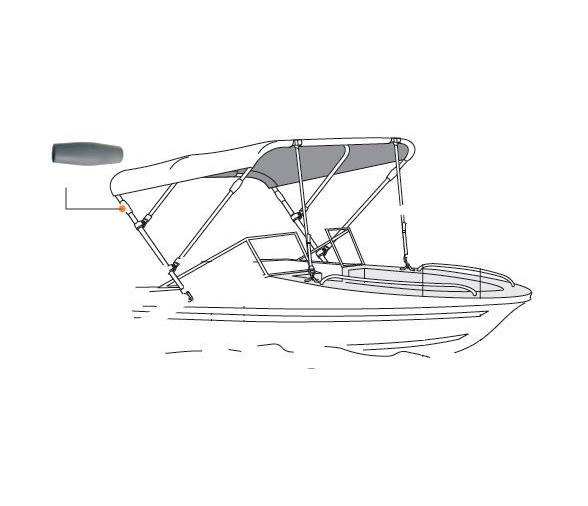 Lalizas Conector Diametro 22 mm para Toldo Gris