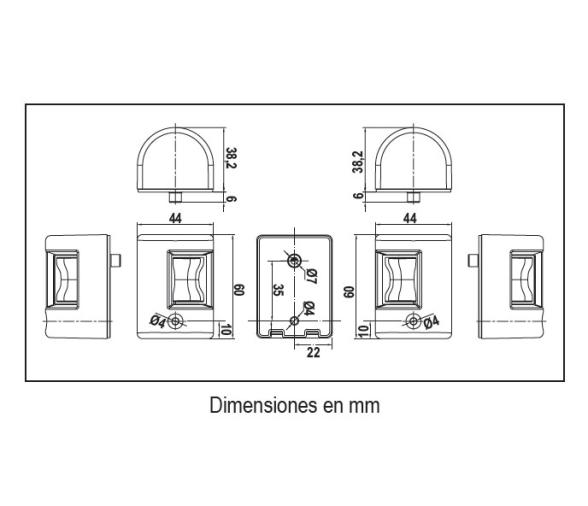 Lalizas Luces Babor-Estribor Montaje Lateral 112,5 FOS LED 12