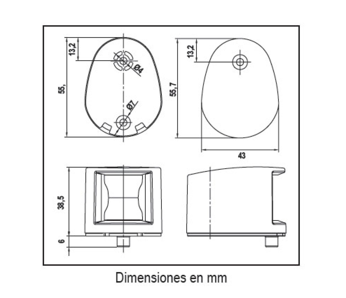 Lalizas Luz Alcance Montaje Horizontal FOS LED 12