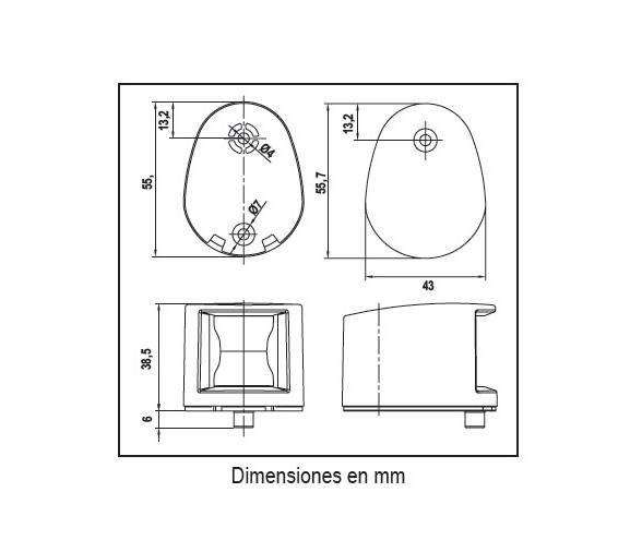 Lalizas Luz Alcance Montaje Horizontal FOS LED 12