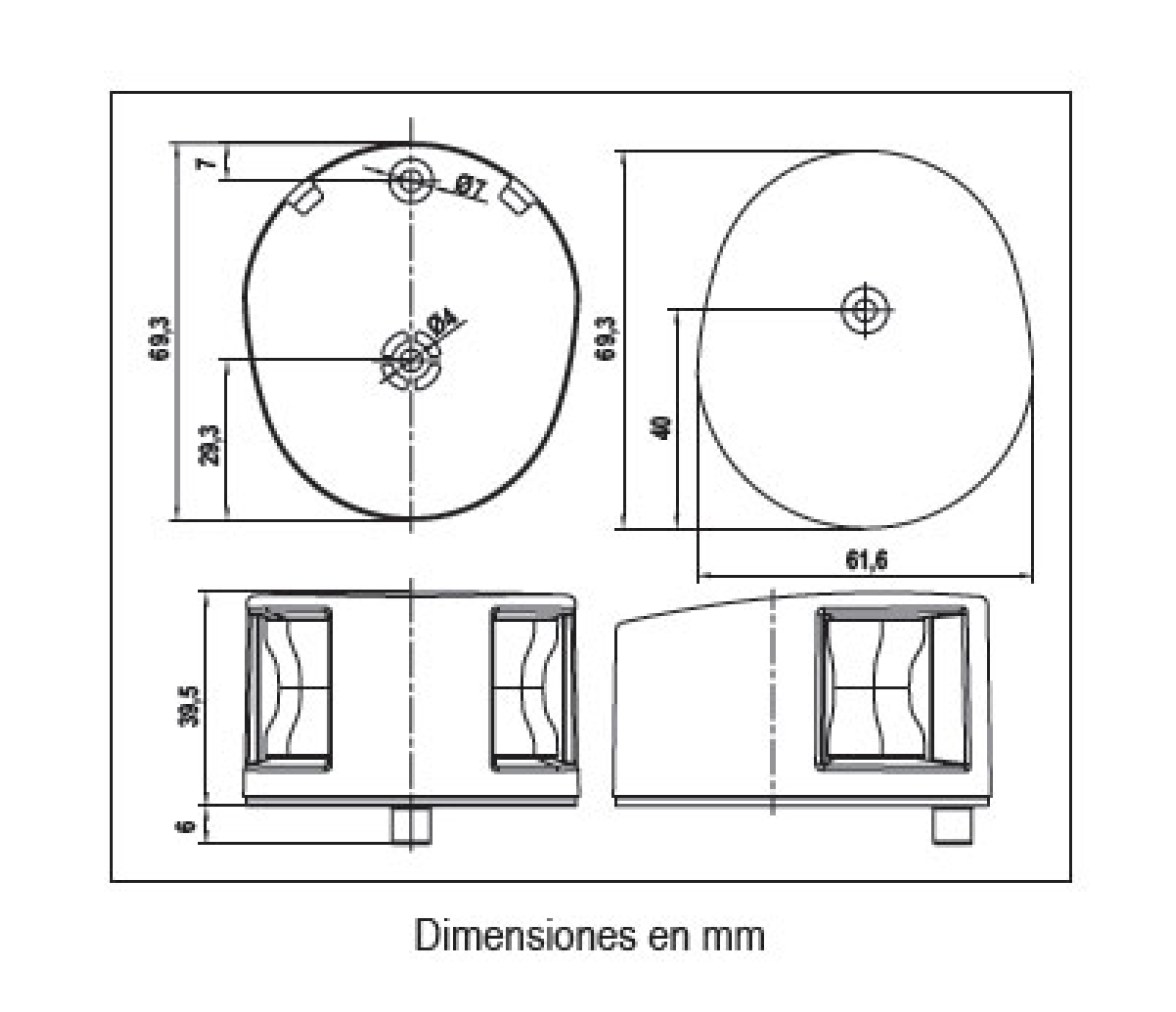 Lalizas Luz Bicolor Montaje Horizontal FOS LED 12