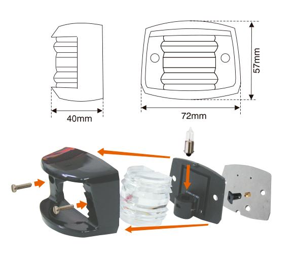 Lalizas Luz de Alcance 135º  - Negra