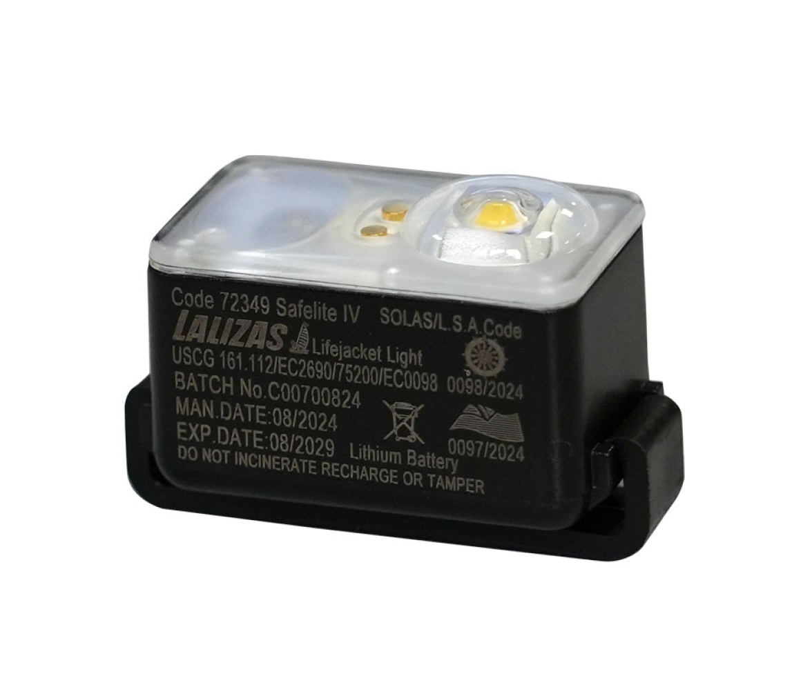 Luz de chaleco "Safelite IV" LALIZAS, parpadeante, se activa con agua, SOLAS