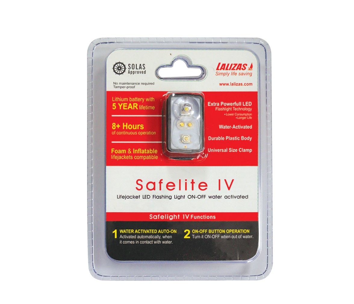 Luz de chaleco "Safelite IV" LALIZAS, parpadeante, se activa con agua, SOLAS