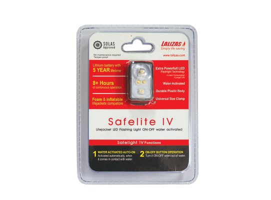 Luz de chaleco "Safelite IV" LALIZAS, parpadeante, se activa con agua, SOLAS