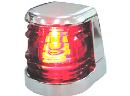 Red Portboard Navigation Light, Chrome