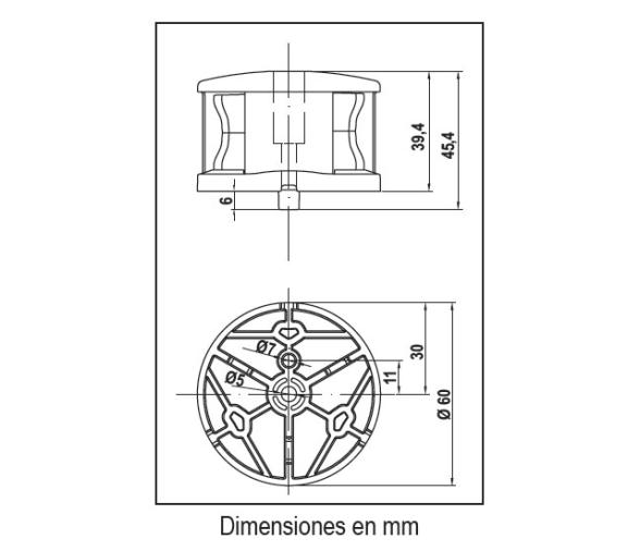 Lalizas Luz Tricolor Montaje Cubierta FOS LED 12