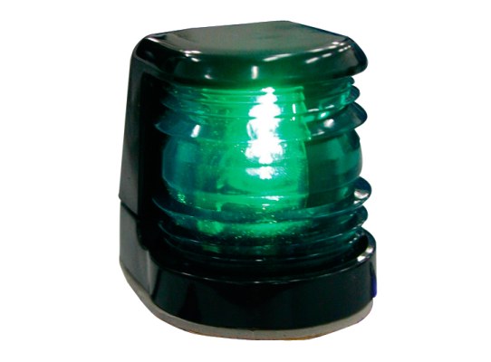 Green Starboard Navigation Light, Black