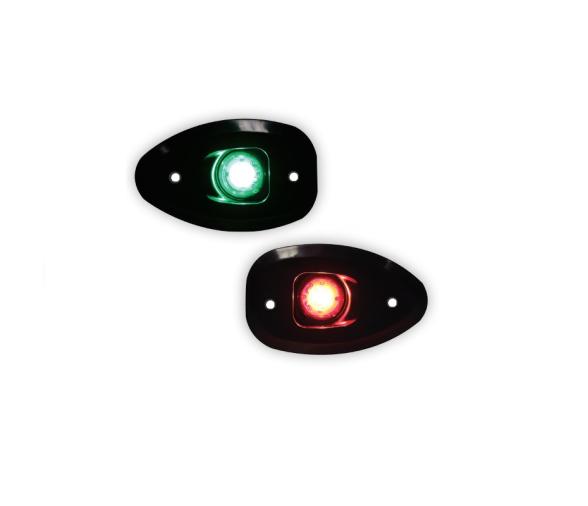 Lalizas Micro LED 12 juego luces babor y estribor 112.5° con agujeros
