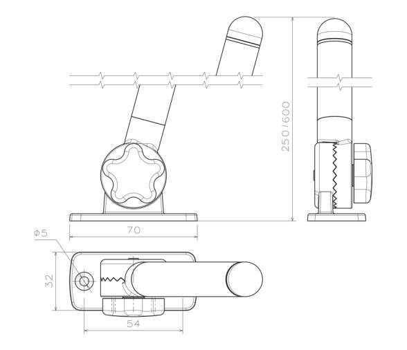 Lalizas MICRO LED Luz con poste plegable 60 cm
