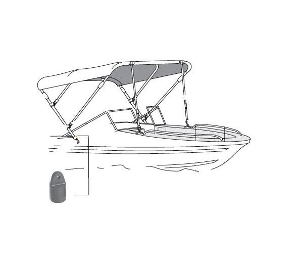 Lalizas Terminal Diametro 22mm para Toldo Gris