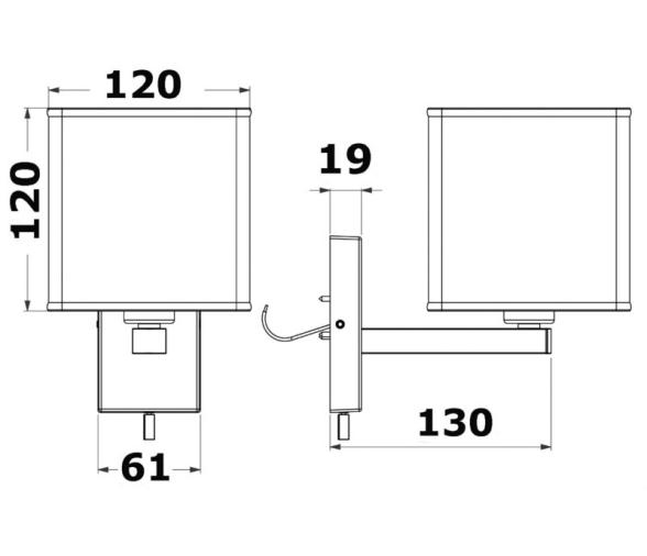 Lampara de Montaje Vertical con Interruptor 40 W