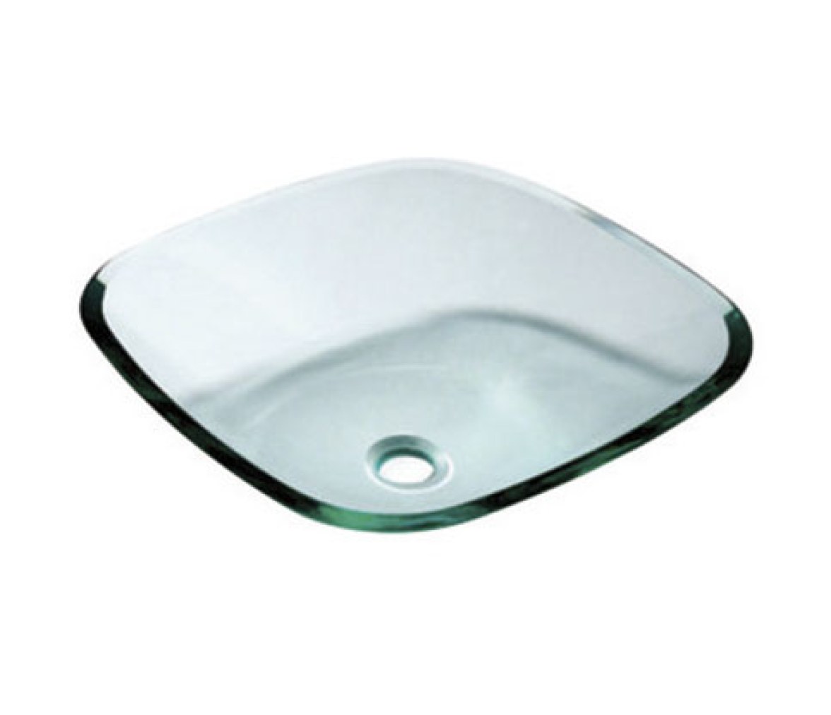 Lavabo Cuadrado Bordes Redondeados Cristal