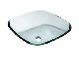 Lavabo Cuadrado Bordes Redondeados Cristal