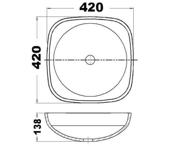 Lavabo Cuadrado Bordes Redondeados Cristal