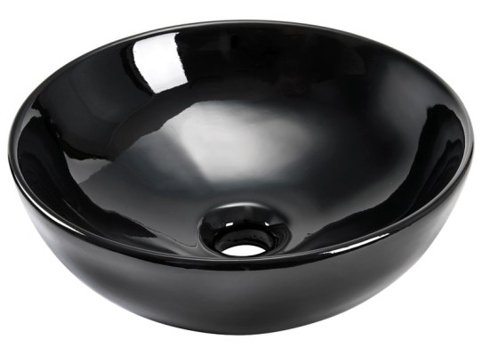 Hemispheric sink made of black ceramic Hemispheric sink made of black ceramic