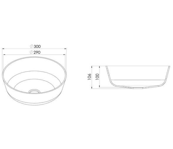 Lavabo redondo en Ocritech blanco