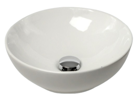 Hemispheric sink made of white ceramic