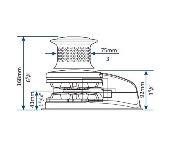 Lewmar Molinete V3 12 V con Campana