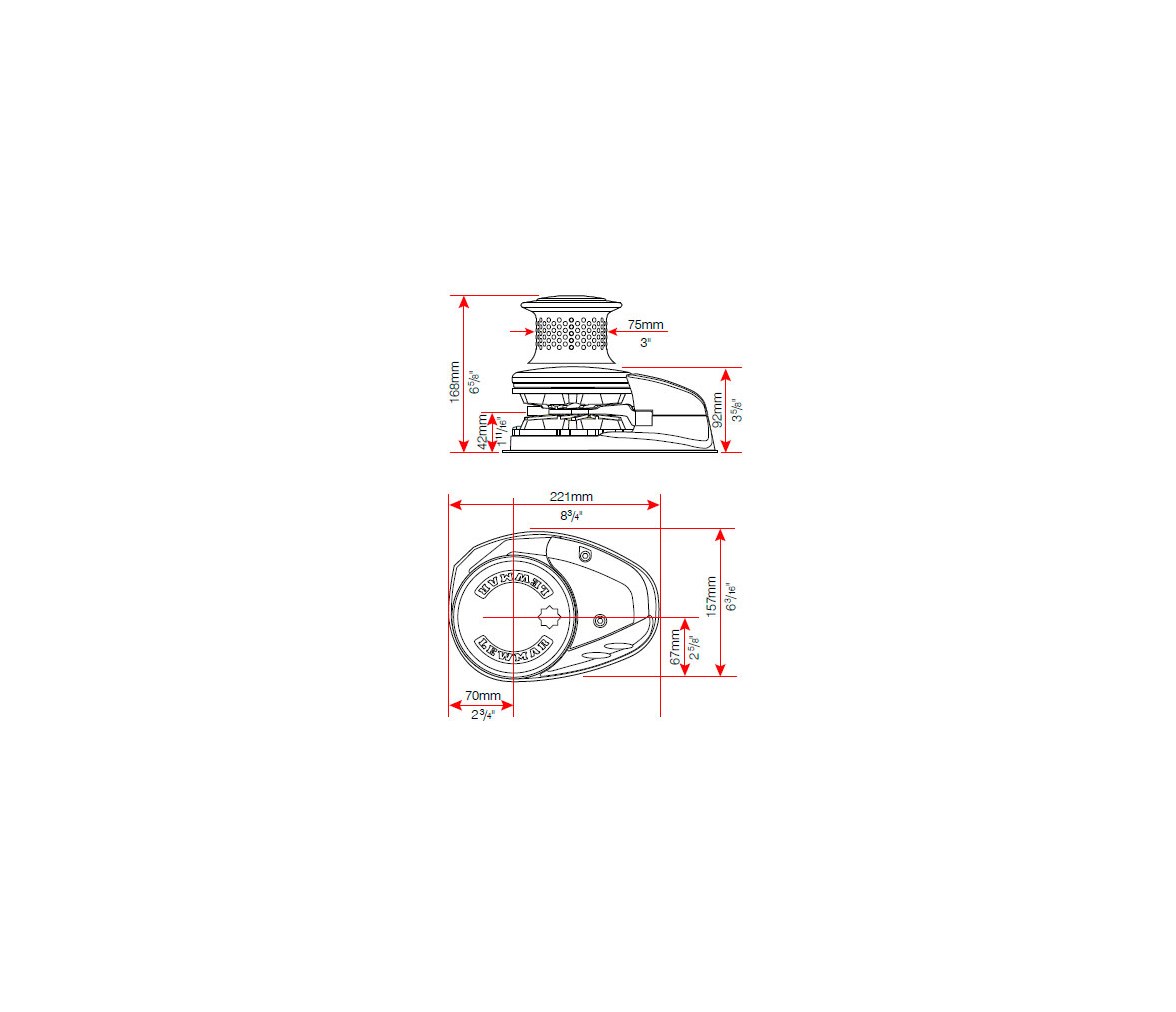Lewmar Molinete V3 24 V con Campana