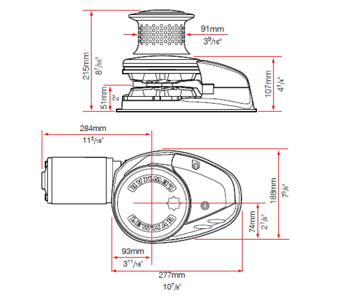 Lewmar Molinete V4 24 V con Campana