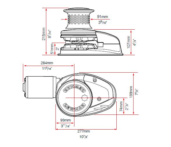 Lewmar Molinete V4 24 V con Campana