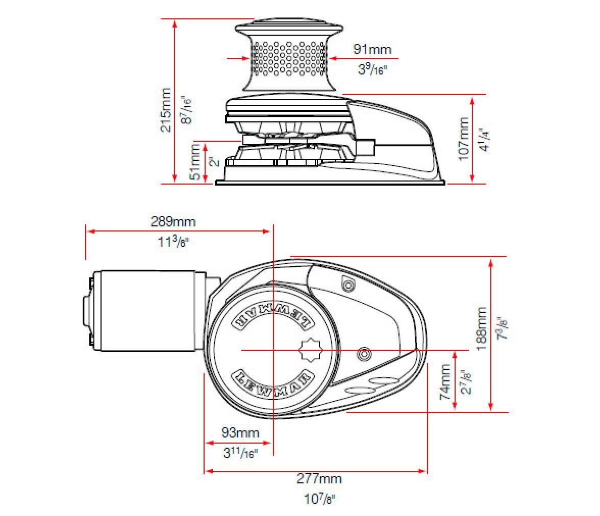 Lewmar Molinete V5 24 V con Campana