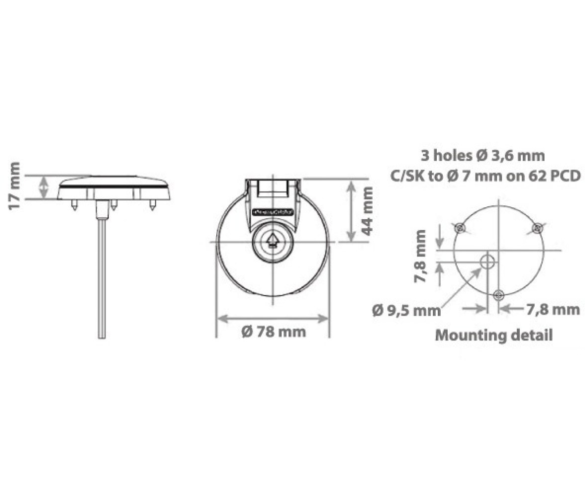 Lewmar Interruptor de Cubierta Inox