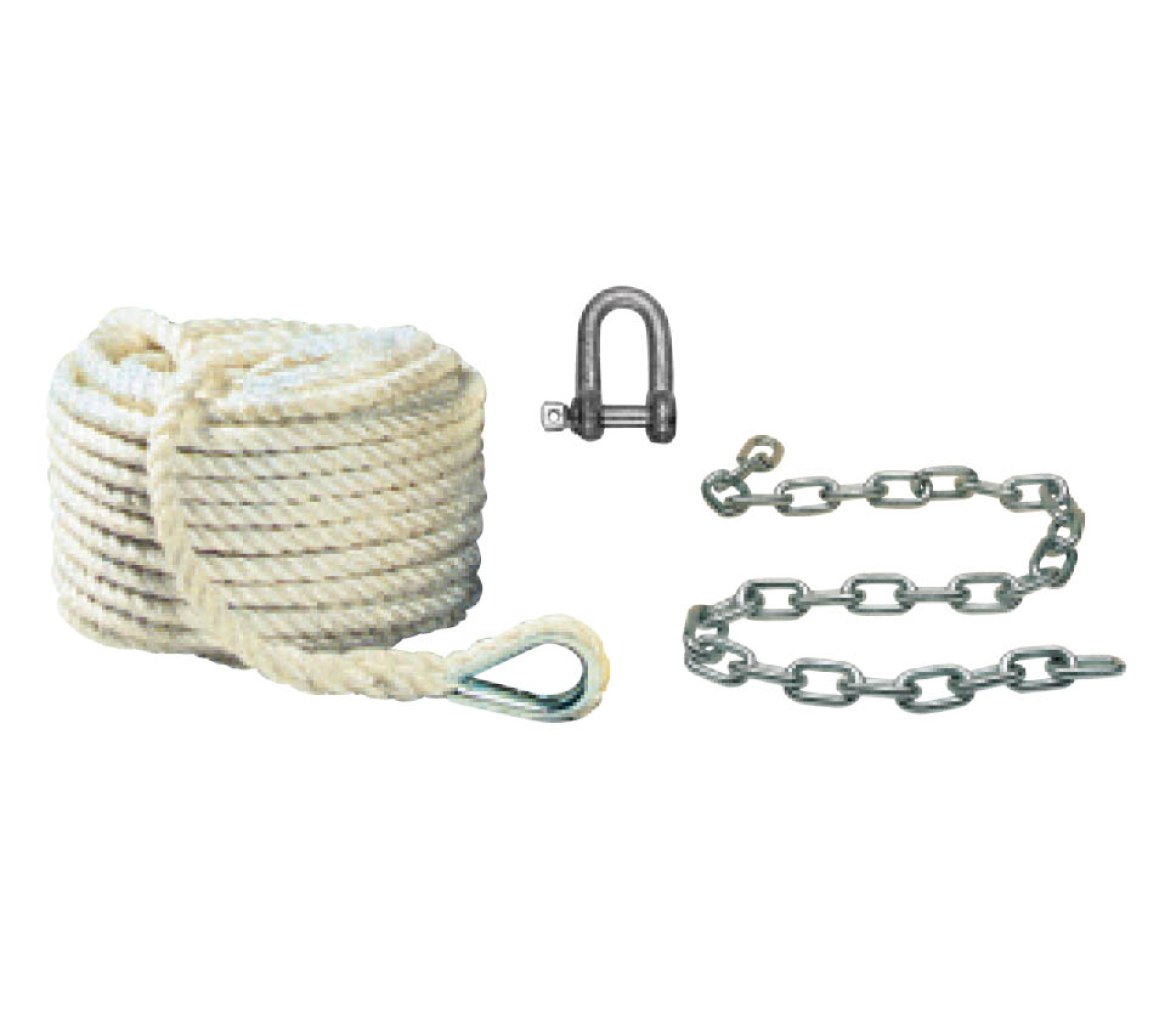 Linea de Fondeo Cabo 12mm 30MT - Cadena 8mm 15MT