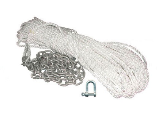 Linea de Fondeo con Cabo de 12 mm x 50 m y Cadena 1.5 m