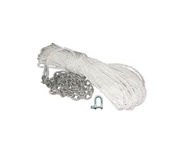 Linea de Fondeo con Cabo de 8 mm x 50 m y Cadena 1,5 m