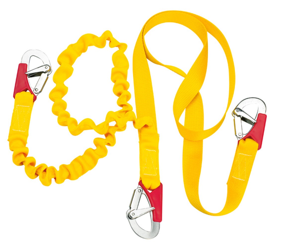 Linea de Vida Arnes Doble Elastica 2 M + 1 M 3 Mosquetones Doble Seguridad