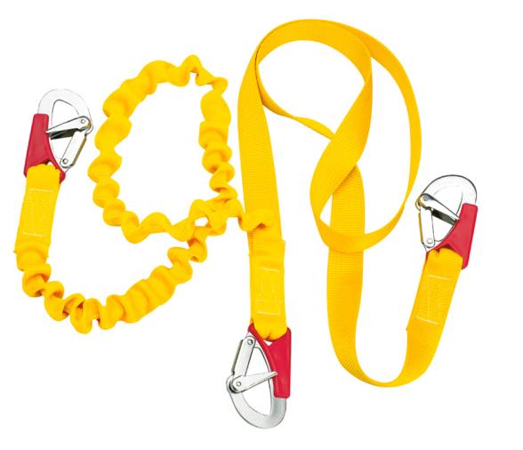 Linea de Vida Arnes Doble Elastica 2 M + 1 M 3 Mosquetones Doble Seguridad