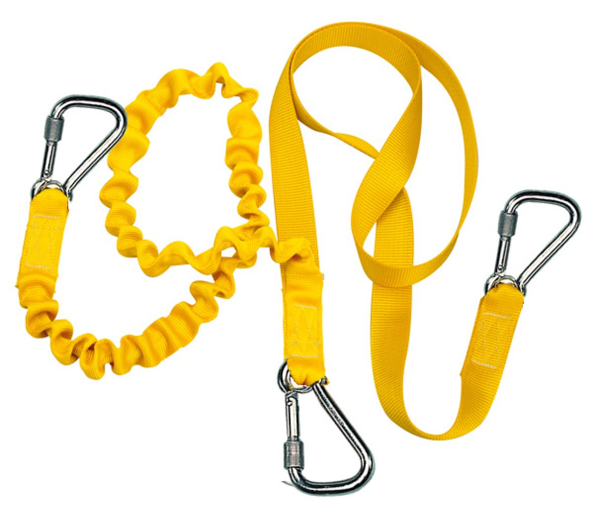 Linea de Vida Arnes Doble Elastica 2 M + 1 M 3 Mosquetones Virola