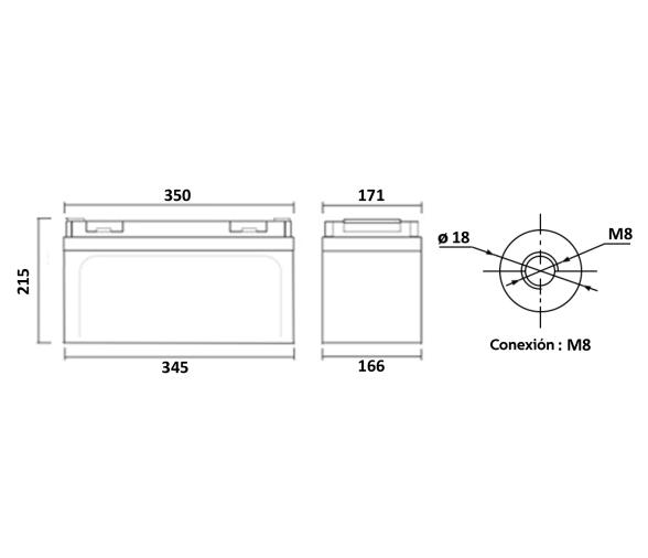 LIONTRON Batería Litio Marina IP67 LiFePO4 12.8V 100Ah LX Bluetooth