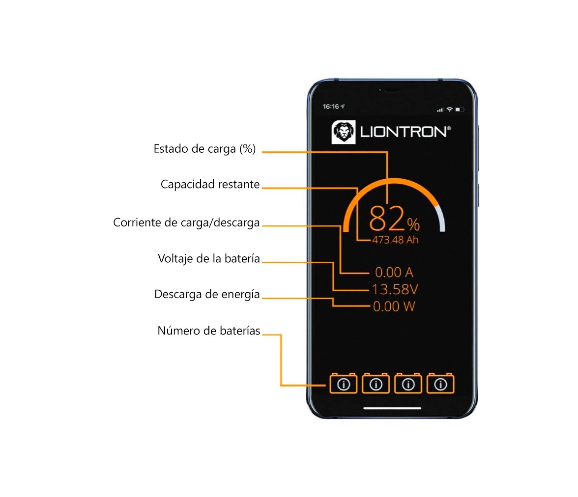 LIONTRON Batería Litio Marina IP67 LiFePO4 12.8V 100Ah LX Bluetooth