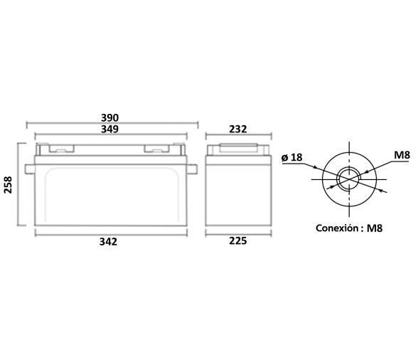 LIONTRON Batería Litio Marina IP67 LiFePO4 12.8V 200Ah LX Bluetooth