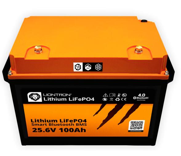 LIONTRON Batería Litio Marina IP67 LiFePO4 25.6V 100Ah LX Bluetooth