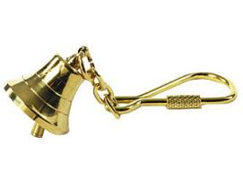Polished Brass Bell Model Key Ring