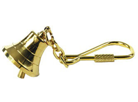 Polished Brass Bell Model Key Ring