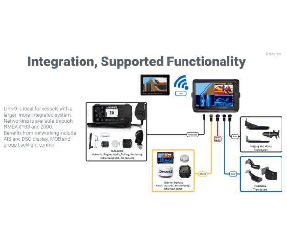 Lowrance LINK-9 Radio VHF Marina con DSC y AIS Recibida
