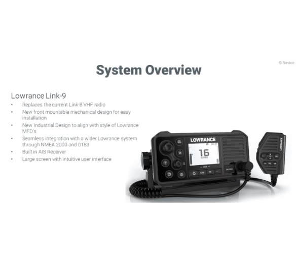 Lowrance LINK-9 Radio VHF Marina con DSC y AIS Recibida