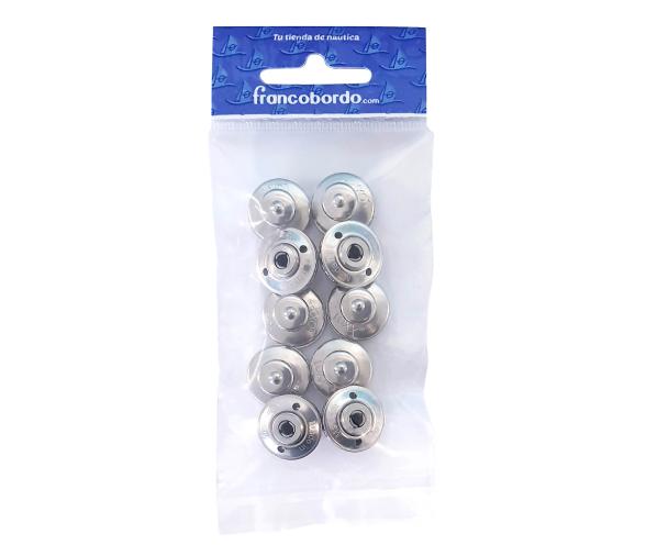 LOXX Broche Hembra Estandar Laton Niquelado-10 piezas