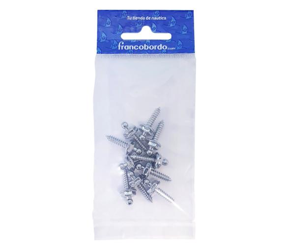 LOXX Broche Macho Laton Cromado-10 Piezas