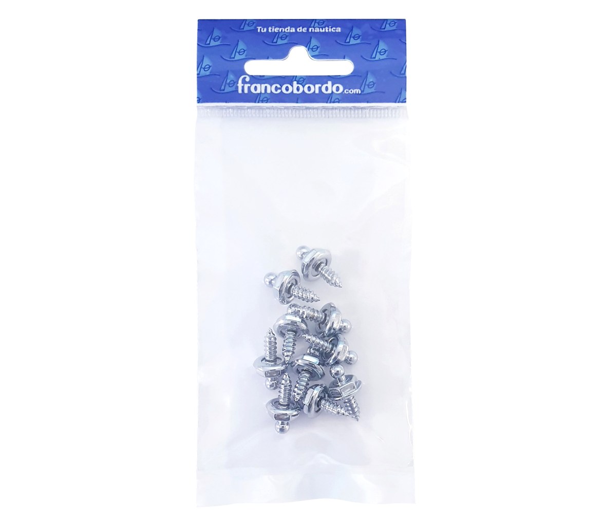 LOXX Broche Macho Tuerca Laton Cromado-10 piezas