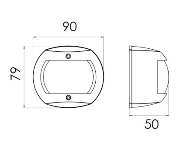 Luces de Navegación 12V hasta 12m Carcasa Negra